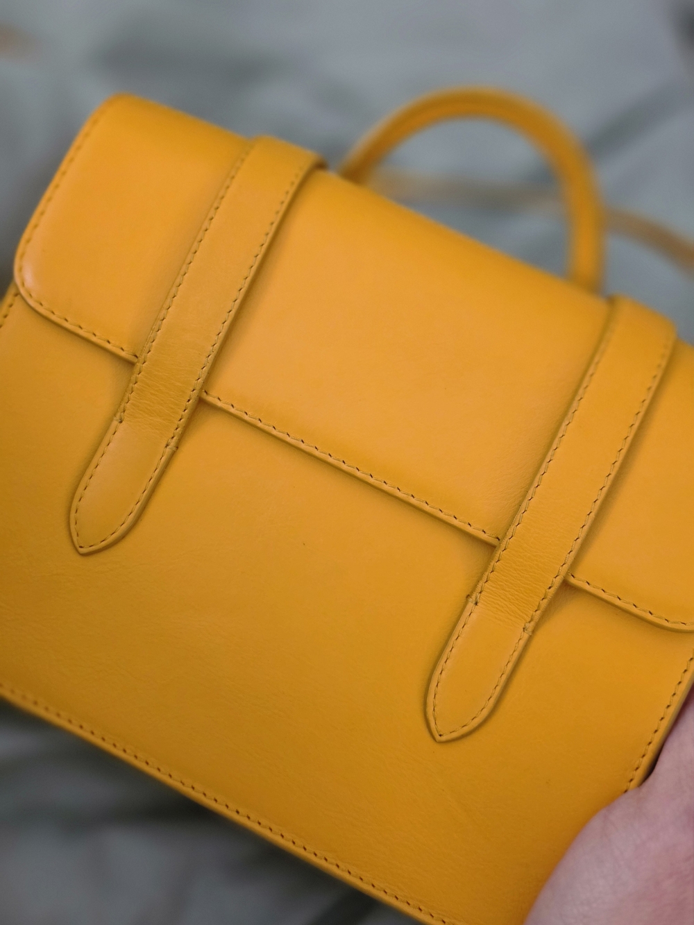 Strathberry Yellow Leather Mini Tote Bag - Picture 2 of 10